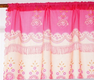 <span class=keywords><strong>Tenda</strong></span> di stampa della rosa rossa variopinta poco costosa all'ingrosso <span class=keywords><strong>con</strong></span> le tende floreali del balcone della camera da letto del poliestere della disposizione del pizzo - Product Image 2