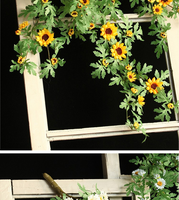 Panneau mural de fleurs artificielles de 50 cm pour entrée, décoration vintage persistante, intérieur/extérieur, maison, jardin, feuilles au toucher réel