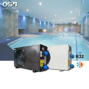 高COP 50HZ 60HZ热泵池CE金属壳池加热泵Carcasa negra piscina para el mercado europeo