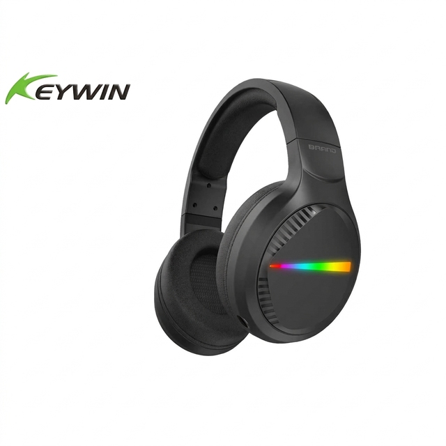 Keywin L50C OEM ODM RGB Tri-mode Over-ear Gaming Headset Stock RGB Wireless On-ear Gaming Headphone with Detachable Microphone