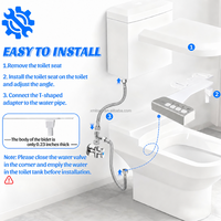 Accessoire de bidet double buse non électrique en ABS, eau fraîche, autonettoyant, moderne, pour hôtels et toilettes, idéal post-partum et hémorroïdes, conforme RoHS