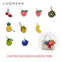 Porte-monnaie mini mignon en forme de fruit, pendentif fait main cerise, fraise, citron, breloques porte-clés en cuir pour décoration de sac fourre-tout