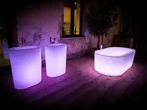 Thiết kế mới RGB thay đổi màu sắc LED chiếu sáng màu quay đúc bồn tắm thùng khuôn rửa bồn rửa