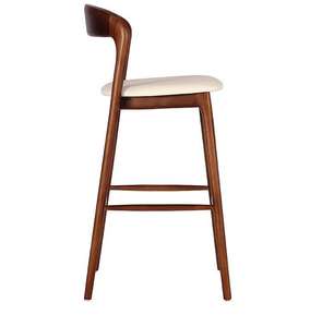 Cadre <span class=keywords><strong>en</strong></span> <span class=keywords><strong>bois</strong></span> massif nordique de haute qualité siège <span class=keywords><strong>en</strong></span> matériau personnalisé chaise de Bar haut salon salle à manger Restaurant <span class=keywords><strong>tabouret</strong></span> de Bar - Product Image 2