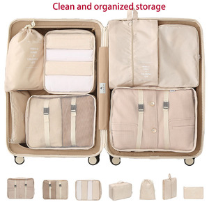 Set di 7 cubi compressi per organizzare i bagagli, con finestra trasparente, pratici, portatili e leggeri, per valigie e borse da viaggio. - Product Image 4
