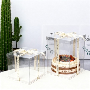 Wholesale Food Grade Tall Transparent Plastic Square <b>Cake</b> Packaging <b>Boxes</b> Portable Lightweight Disposable Customizable Shape - Product Image 6