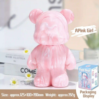 Sculpture en résine d'ours vierge pour peinture fluide et conception personnalisée, jouet artistique DIY sur toile |   Figurine de décoration d'intérieur minimaliste moderne