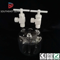 Contenant en verre de quartz de laboratoire, flacon propre, bulleur, verrerie de laboratoire en quartz de haute pureté pour expériences chimiques