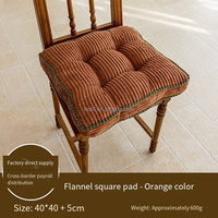 Coussin de chaise en velours côtelé - Coussin carré avec tissu épais et doux pour une utilisation à la maison - Coussin de chaise de salle à manger