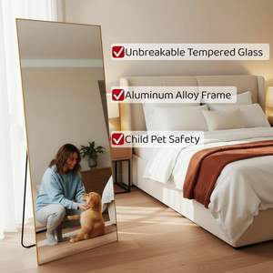 GKMZCGT Full Length <b>Mirror</b> 71x30 Rectangle Aluminum Frame Wall Mountable Tempered Glass Modern Design Home Use - Product Image 5