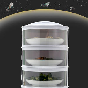 ฝาครอบจานอาหารแบบหลายชั้น C89 ป้องกันฝุ่น สำหรับเก็บอาหารเหลือ พับได้ เก็บรักษาความสด สำหรับโต๊ะอาหาร - Product Image 2