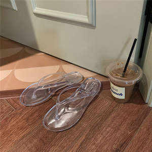 Korean <strong>Transparent</strong> Flip Flops <strong>Girl</strong> Jelly Shoes Women Simple Water Sandals Flip Flops Beach Sandals Trend <strong>Slippers</strong> - Product Image 5