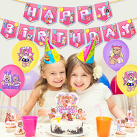 Rosa Sandkasten-Spiel-Thema Mädchen Geburtstagsparty Zubehör-Set Inklusive Banner, Ballons und Tortendekoration