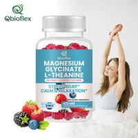 Gummies personnalisées Qbioflex au glycinate de magnésium avec L-théanine, sans mélatonine, pour adultes, compléments pour le sommeil