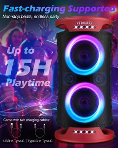 Enceinte portable 260W Beast avec effets lumineux : Enceinte Bluetooth d'extérieur, batterie 15H, charge rapide et TWS pour des soirées épiques - Product Image 5