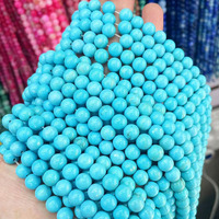 RTS gros naturel bleu Turquoise 4/6/8/10mm perles de pierre bricolage perles en vrac Bracelet et collier bijoux accessoires