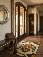 Modern Jute Wool Runner Rug Handwoven Non-Slip Stain Resistant Low Pile for Entryway Hallway Home Decor