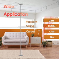 Venta al por mayor estática Fitness Pole logotipo personalizado embalaje Home Gym equipo de ejercicio-Stripper Pole Dance Spinning material de acero