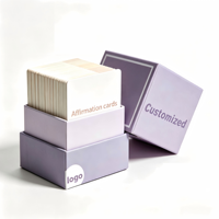 Cartes d'affirmation personnalisées pour la pleine conscience, pelliculage brillant, logo et boîte personnalisés, jeu de cartes à messages positifs pour cadeau
