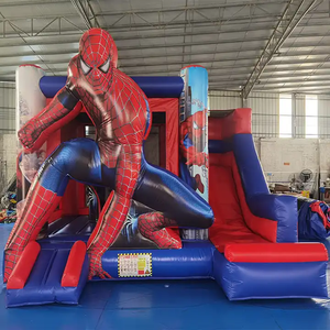 Château gonflable PVC grand format sur le thème du film <span class=keywords><strong>Spiderman</strong></span>, durable, avec toboggan, pour enfants, extérieur - Product Image 4