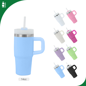 Chân không cách nhiệt trẻ em Tumbler 14oz trẻ em cup với rơm BPA du lịch miễn phí Mug với xử lý cho Hot & lạnh công suất 14oz tumblr - Product Image 1