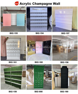 JINDA Wedding Champagne Wall Favor Wall Holders Wine Shelves DIY Acrylic Shelf Place Card Display <strong>Drink</strong> <strong>Stand</strong> Wall Party Decor - Product Image 5