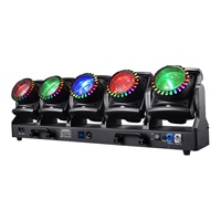 Barra de Luces LED RGBL Tornado Móvil de 5x120w para Interiores con Anillo Hola para DJ y Bares