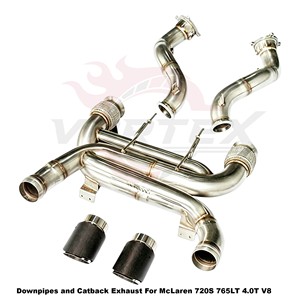 Kit de performance Vortex SS304 avec downpipes turbo complets pour McLaren 720S 765LT 4.0L V8 2017-2023, embouts en fibre de carbone - Product Image 2
