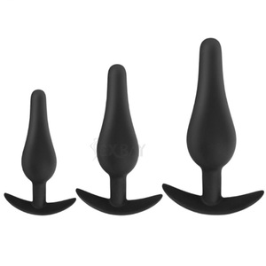 Sexbey verzendt onmiddellijk 3 sets hip anal plug seksspeeltjes van zwarte siliconen, adult toys voor mannen en vrouwen, massage anale pluggen. - Product Image 1