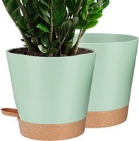 Bureau intérieur haute apparence, maison forme ronde O.D 110mm 120mm jardinière auto-arrosante pots de fleurs en plastique/