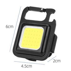 Lampes de poche rechargeables pour porte-clés, mini lampe de poche COB avec 3 modes d'éclairage, lampe de poche avec support pliable et ouvre-bouteille - Product Image 4