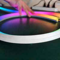 Lampu Strip LED Neon Silikon 3D Lentur 16x16mm WS2815 60LED/m RGB 12V IP68 untuk Garis Arsitektur