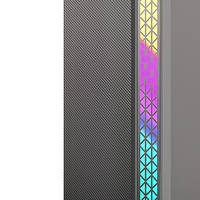 Boîtier d'ordinateur Bauhaus O11 Vision avec bande lumineuse RGB, châssis ATX Mid Tower noir pour PC de jeu