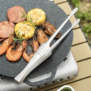 Professional Stainless Steel BBQ Cooking Tongs Wide Head For Easy Handling Essential BBQ Tool