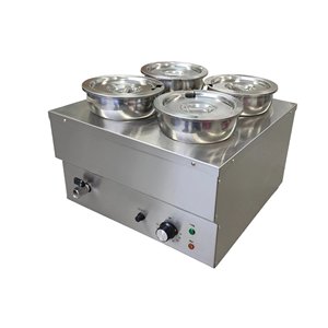 Calentador de Alimentos Eléctrico de 4L*4, Baño María de Sobremesa, Máquina Comercial para Calentar Sopas para Restaurantes, Catering y Buffet - Product Image 4
