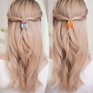 Pinza de Pelo de Acetato con Diseño Floral en Patchwork, Naranja, Verde, Rosa, Azul, para Usar en la Parte Trasera, Delantera o Lateral, para Uso Diario, Decorativa - Product Image 1