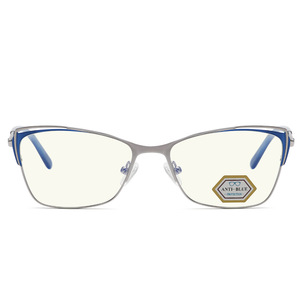Gafas Grises con Protección Anti Luz Azul, Modelo Jack Cat Eye, Montura Completa para Mujer, 5112, Rostro Ovalado, Montura Metálica para Adultos - Product Image 3