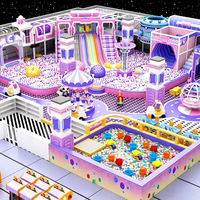 Aire de jeux intérieure pour enfants sur le thème des macarons, parcs d'attractions pour enfants avec toboggan, fosse à balles, labyrinthe