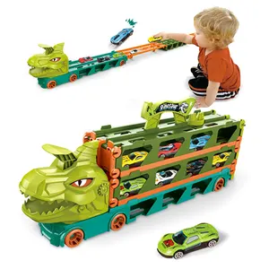 8 adet küçük alaşım araba çocuk mancınık dinozor araba diecast araba oyuncak depolama