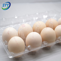 Barquette d'emballage pour œufs de poule, transparente, en PET de qualité alimentaire, empilable, 8 couches, incassable, compatible Moba Sanovo, impression personnalisée OEM