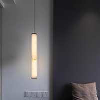 Lustre linéaire LED de luxe en albâtre pour îlot de cuisine, table à café et salle à manger, suspension en marbre