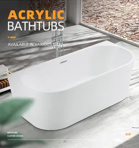 Cupc Acrylic Bath Tub Adult Luxury Solid Surface Apartment Size Freestanding Soaking Bathtubs