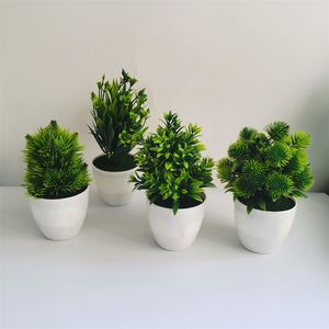 Mini plantes artificielles en pot, verdure de buis en pot, herbes aromatiques en pot, petites plantes d'intérieur, décoration de table, centre de table - Product Image 1