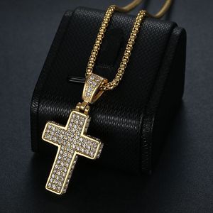 Cross <b>Titanium</b> Steel Necklace Pendant Pave Setting Unisex Party Jewelry - Product Image 2