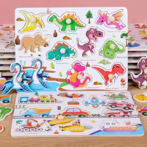 Preschool Education Shape Dinosaur Vehicle Animal Alphabet Number Wooden Peg <b>Puzzle</b> for Toddlers - Product Image 4
