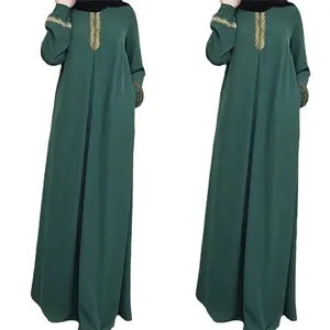 Vêtements islamiques pour femmes grande taille personnalisés Abaya à manches longues robe de soirée caftan musulmane de Dubaï