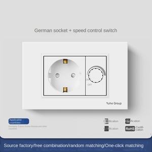 1 Gang 1/2 Way + EU German Standard Wall Switch <b>Socket</b> <b>USB</b> Type-C Universal White Fluorescent High Power <b>Socket</b> PC Panel - Product Image 5