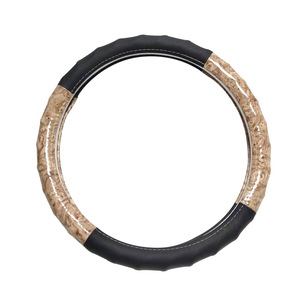 Protection de volant de voiture en grain de bois, housse de volant universelle, anneau en cuir écologique, accessoire automobile - Product Image 4