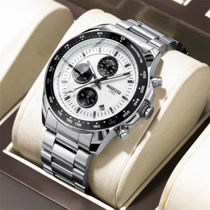 Montre chronographe de luxe pour hommes, en acier inoxydable, résistante à l'eau 3BAR, date lumineuse, montre à quartz tendance, pour 2636 marques - Product Image 2