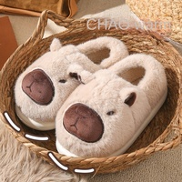 Produits Phares 2026 Chausson Capybara Hiver Doux à Semelle Épaisse Moelleux Vente en Gros Chaussons en Coton Chauds pour Femmes